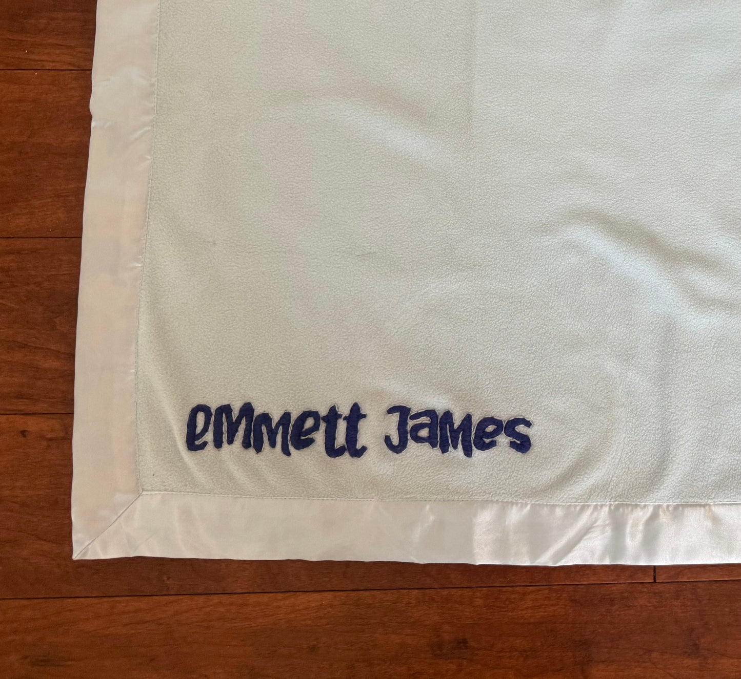 White Embroidered Baby Blanket