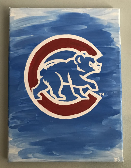 Chicago Cubs Bear Logo on Canvas