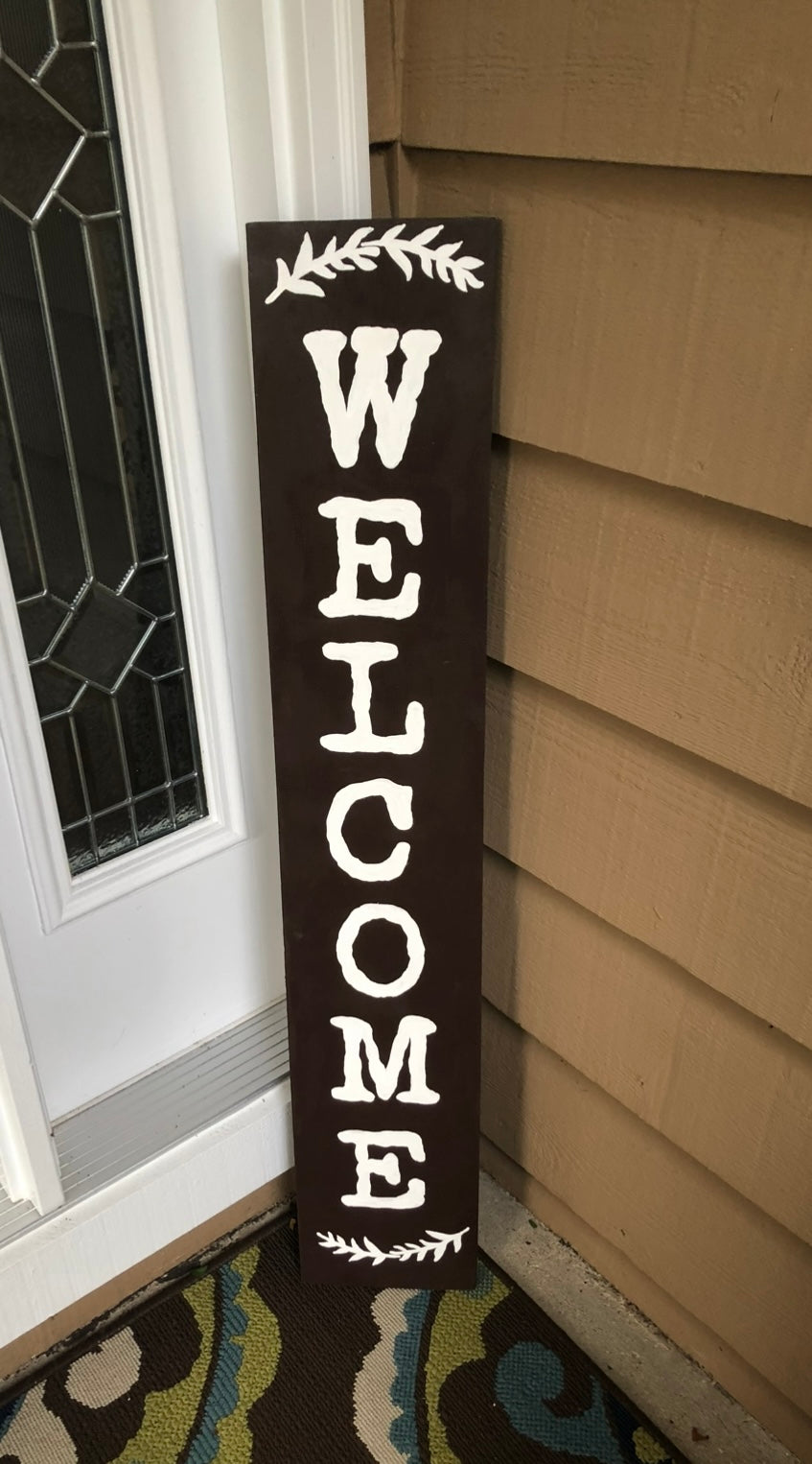 “Welcome/Home Sweet Home” Front Porch Wood Sign