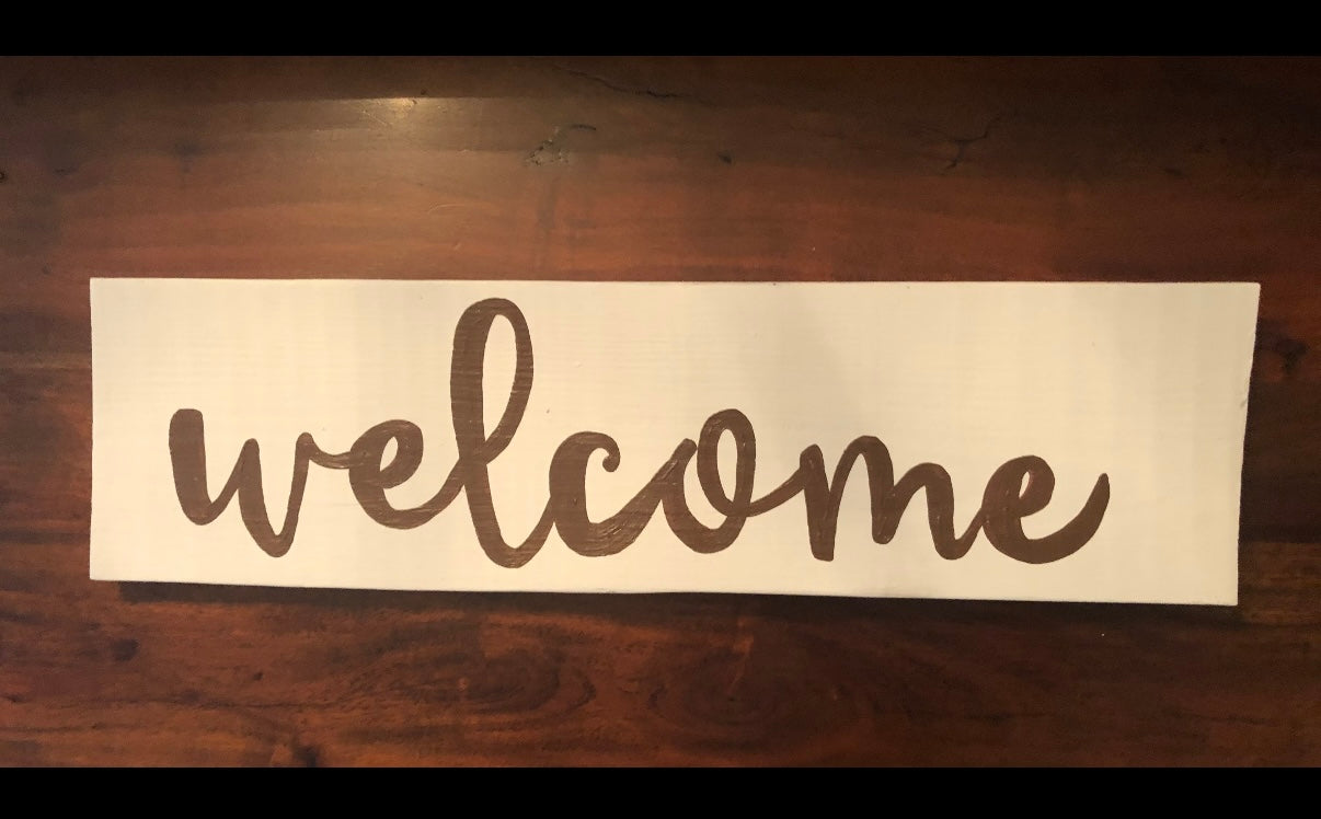 “Welcome” Wood Sign