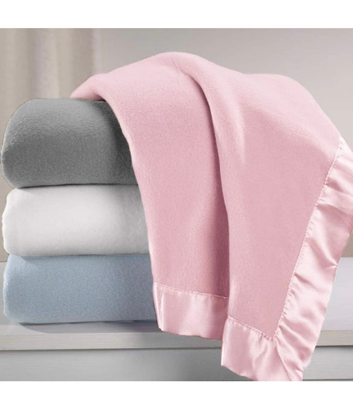 Blue Embroidered Baby Blanket